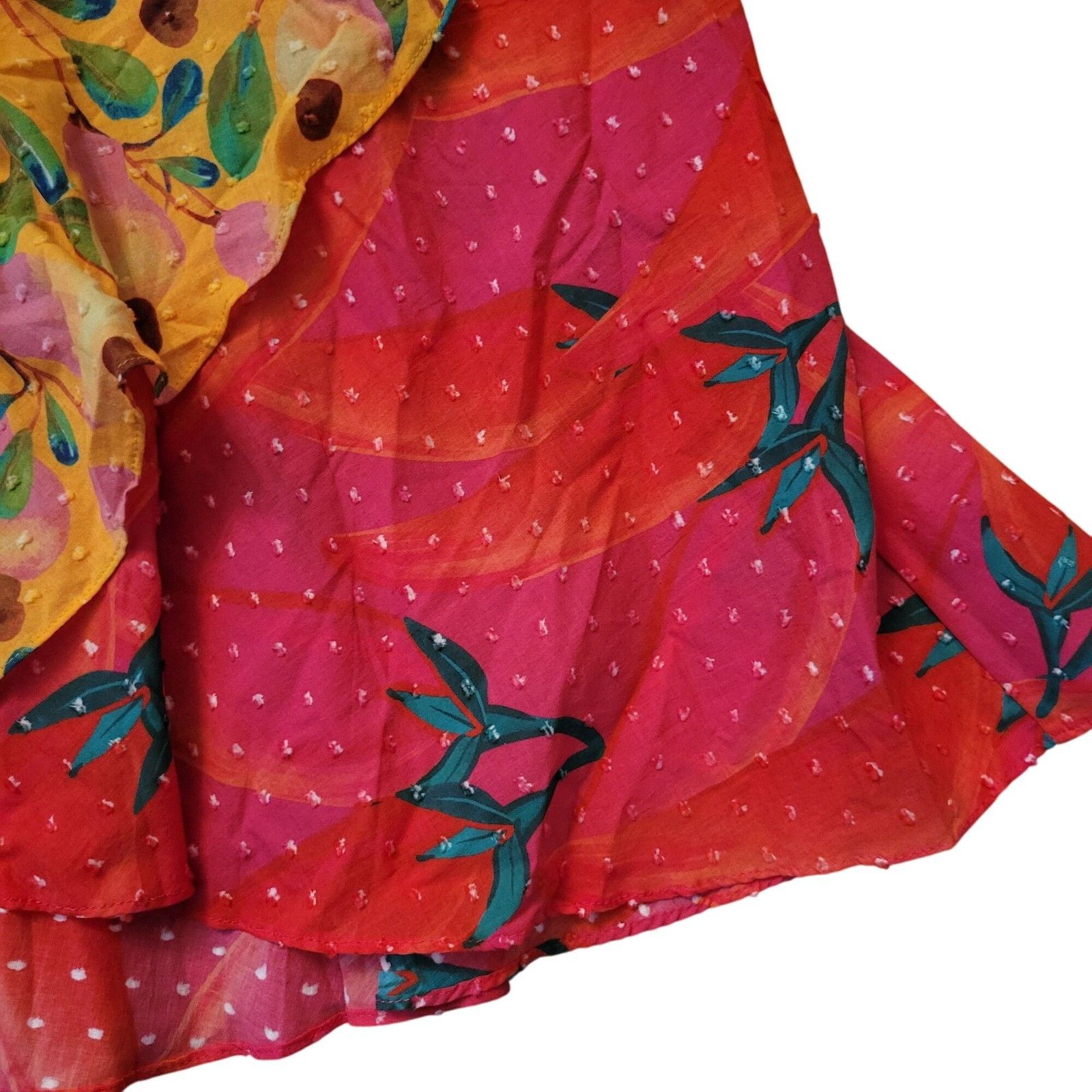 Farm Rio Farm Rio Garden Mix Anthro Skirt L Yellow Pear Pink Pepper Size 34" / US 12 / IT 48 - 6 Thumbnail