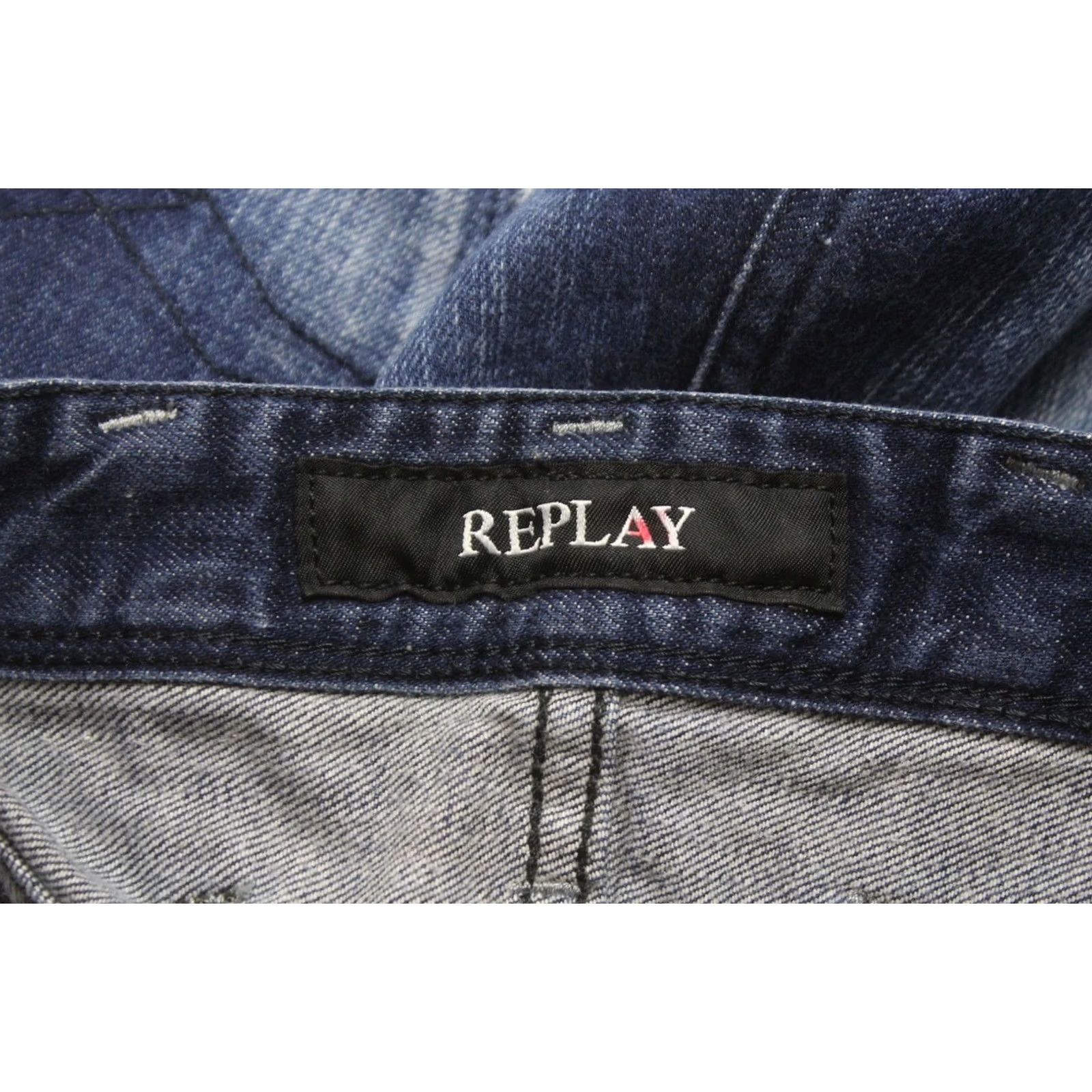Replay REPLAY Anbass Jeans Men's W30/L32 Tapered Fit Zip Fly Dark Denim Casual Whiskers Size US 30 / EU 46 - 7 Thumbnail