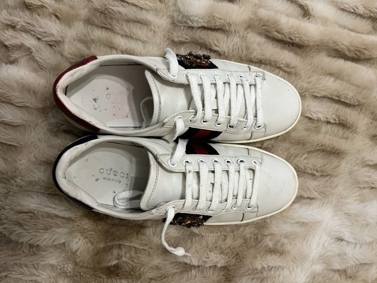 Gucci GUCCI Calfskin Web Studded Feline Ace Size US 6.5 / IT 36.5 - 2 Thumbnail