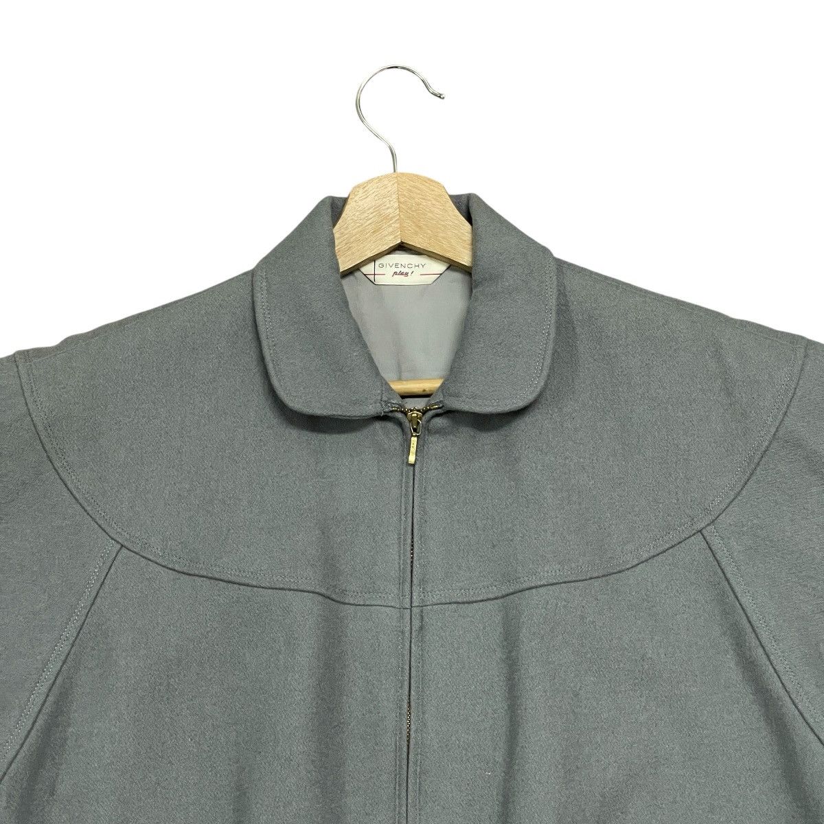 Givenchy Vintage 90s Givenchy Play Grey Wool Blouson Bomber Jacket Size US M / EU 48-50 / 2 - 7 Thumbnail
