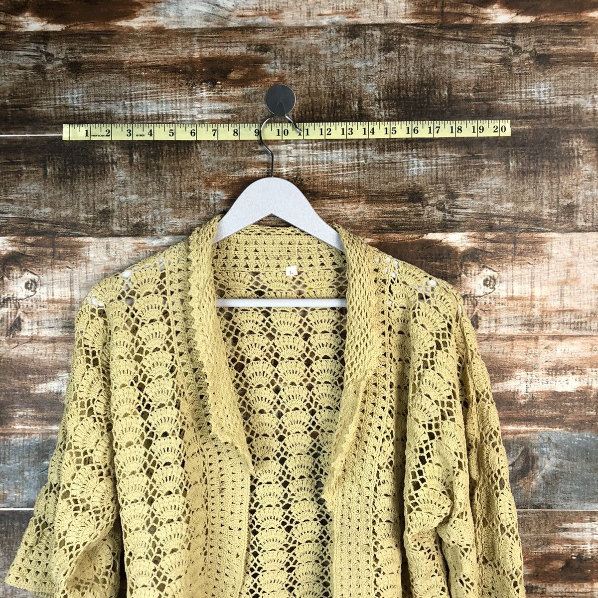 Japanese Brand Japanese Brand crochet Yellow Cardigan Knitwear #A1476 Size M / US 6-8 / IT 42-44 - 2 Thumbnail
