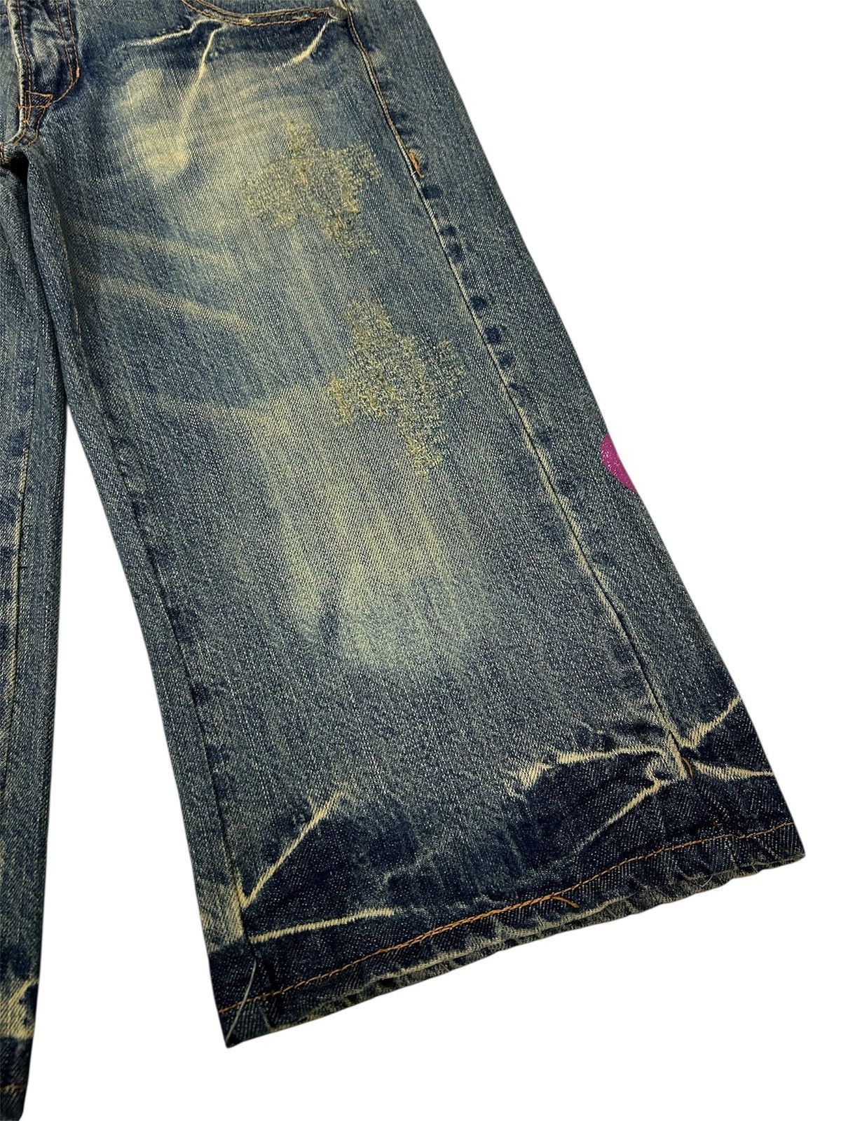 Japanese Brand Japanese Y2k Big Patch embroidered logo Mudwash Short Jeans Size US 35 - 8 Thumbnail