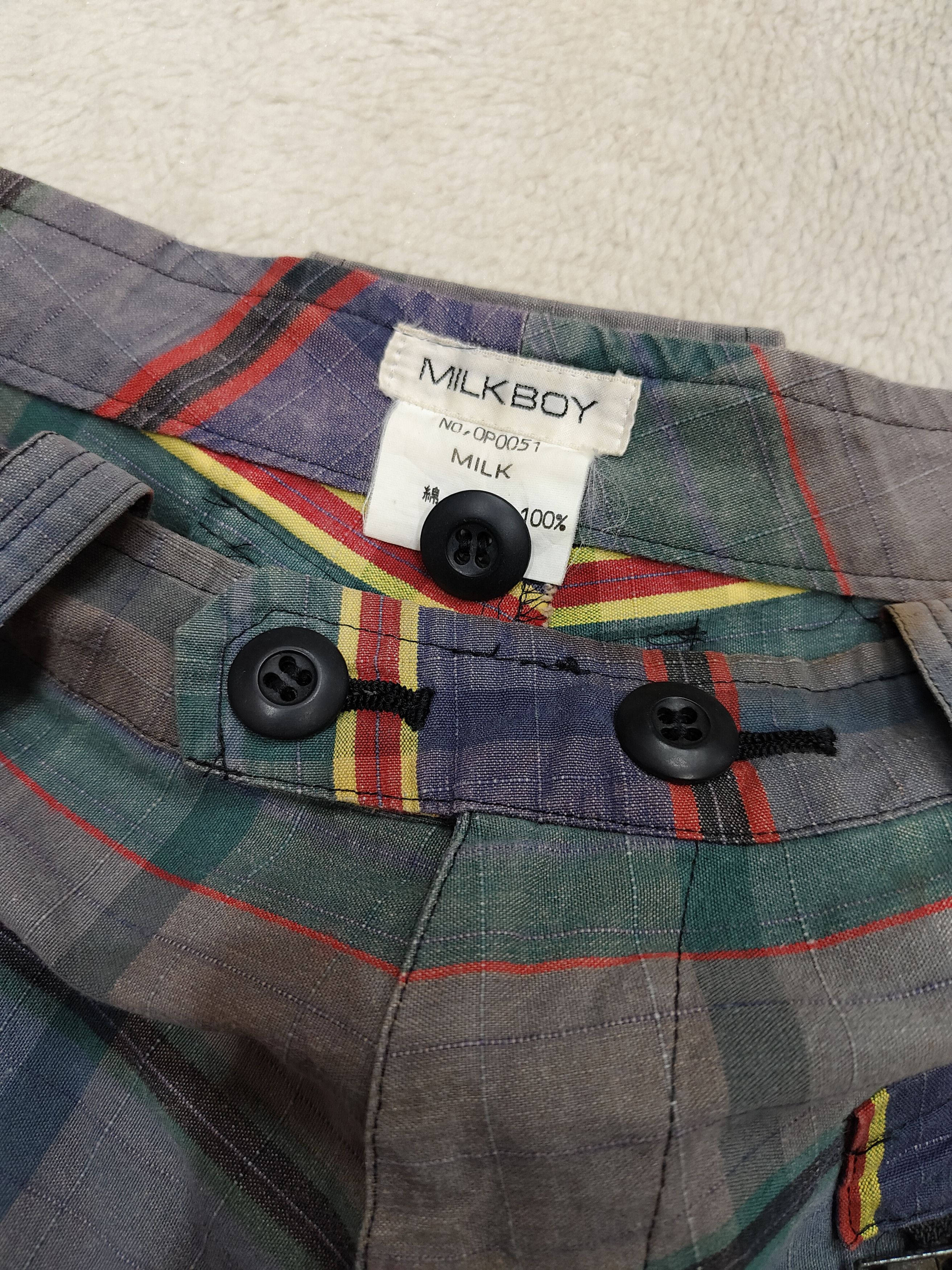 Japanese Brand 🇯🇵 Vtg Milkboy 🇯🇵 Zipper Pocket Boundage Tartan Short Size US 30 / EU 46 - 7 Thumbnail