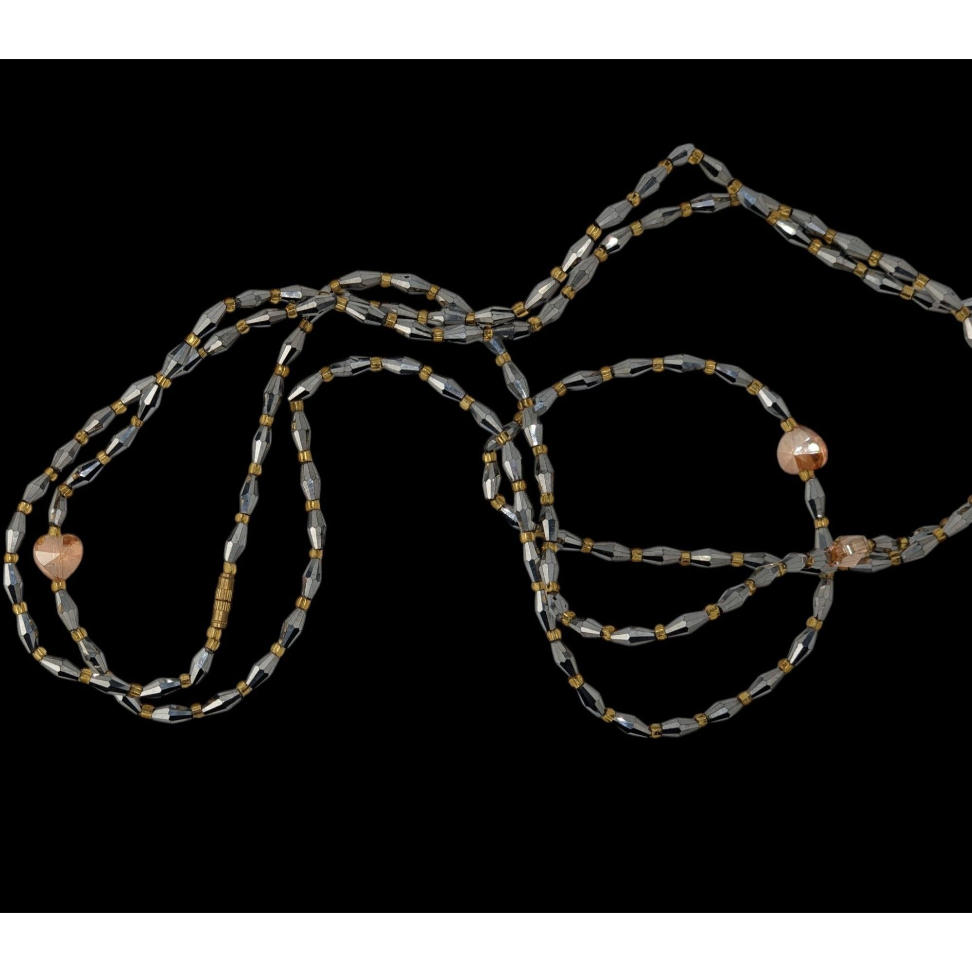 Handmade Handmade Glam Long Beaded Necklace With Mirror Glass & Heart Size ONE SIZE - 4 Thumbnail