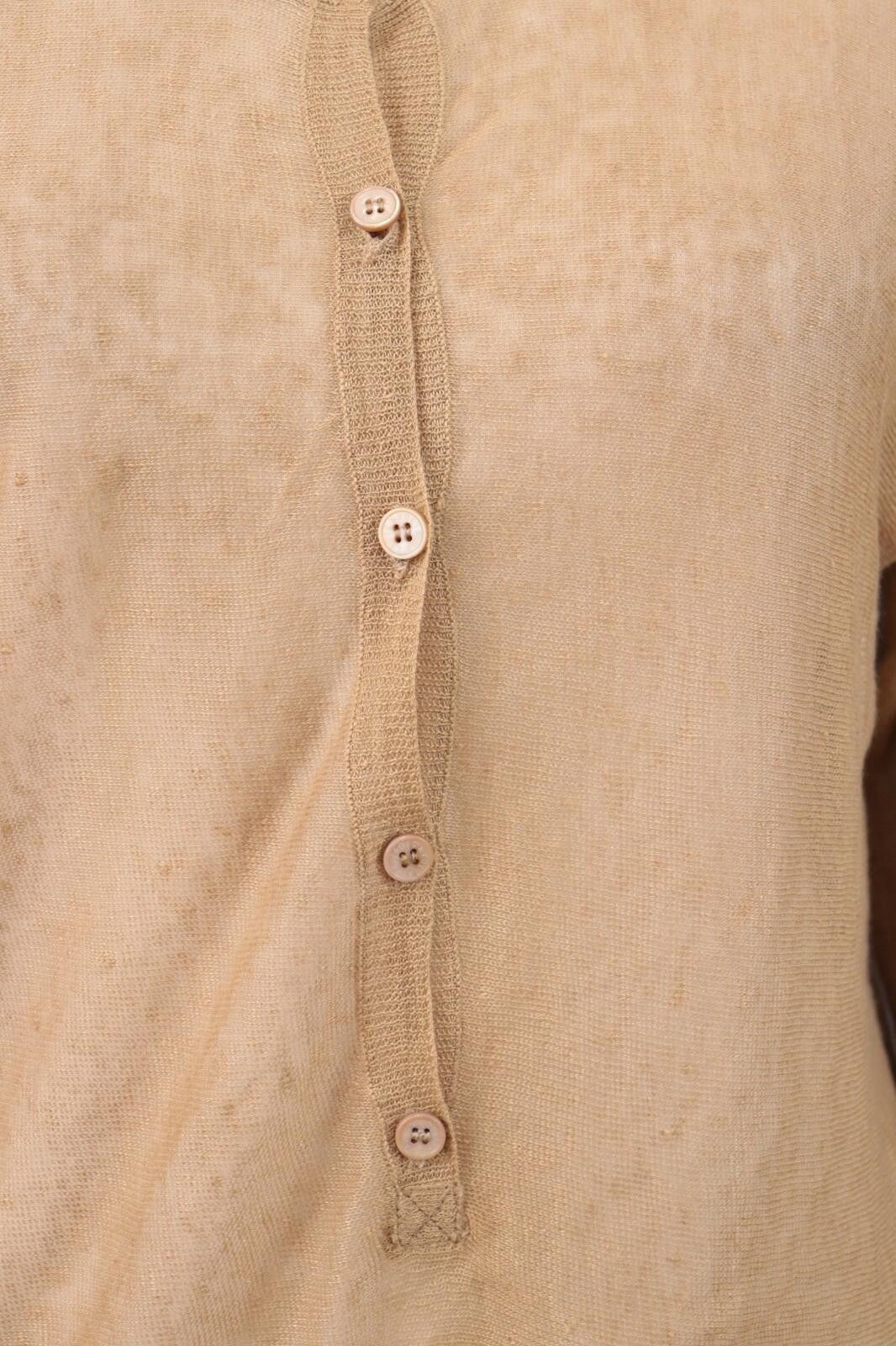 Zadig & Voltaire Zadig & Voltaire Beige Linen Henley Knit Sweater Size L Size L / US 10 / IT 46 - 4 Thumbnail
