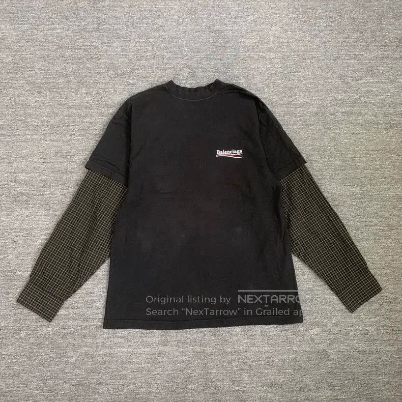 Balenciaga Balenciaga Black Coke Fake Two-Piece Long Sleeve/Size 2 Size US M / EU 48-50 / 2 - 1 Thumbnail