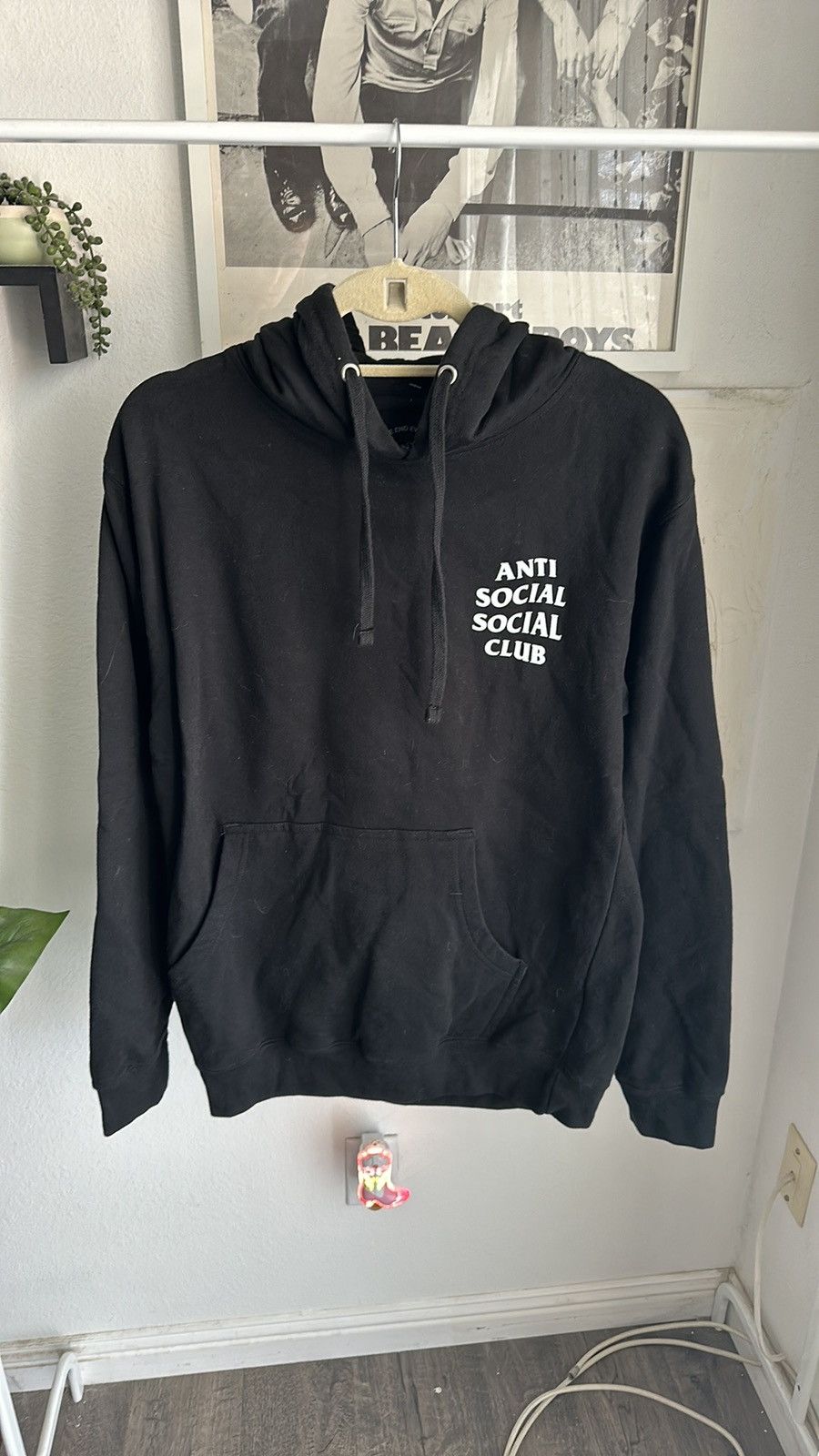 Anti social social club hoodie with flowers on sale