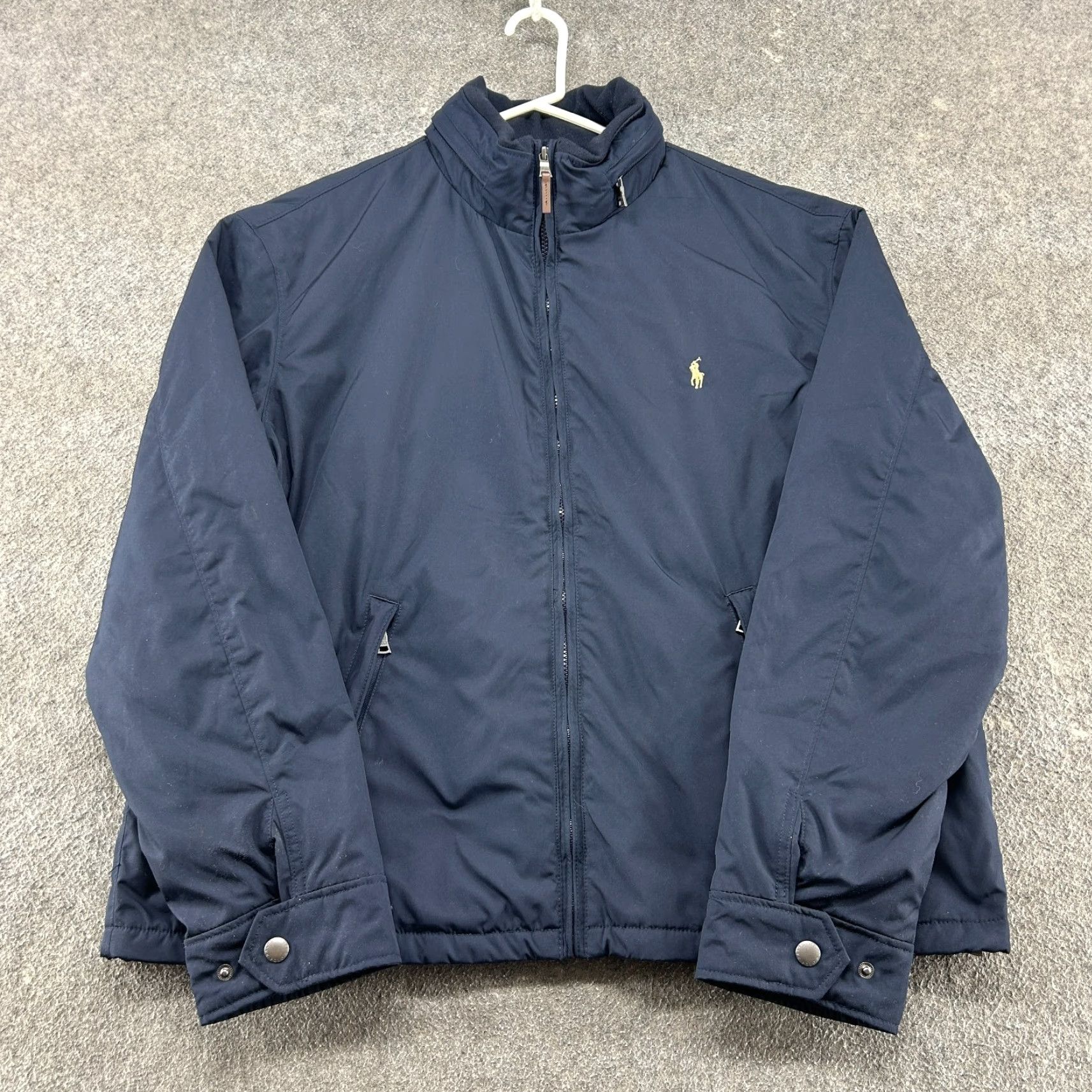 Polo Ralph Lauren Polo Ralph Lauren Jacket Mens 2XL Windbreaker Solid Blue Navy Lined Fleece Logo Polo Windbreaker 90s Mens Size US XXL / EU 58 / 5 - 2 Thumbnail