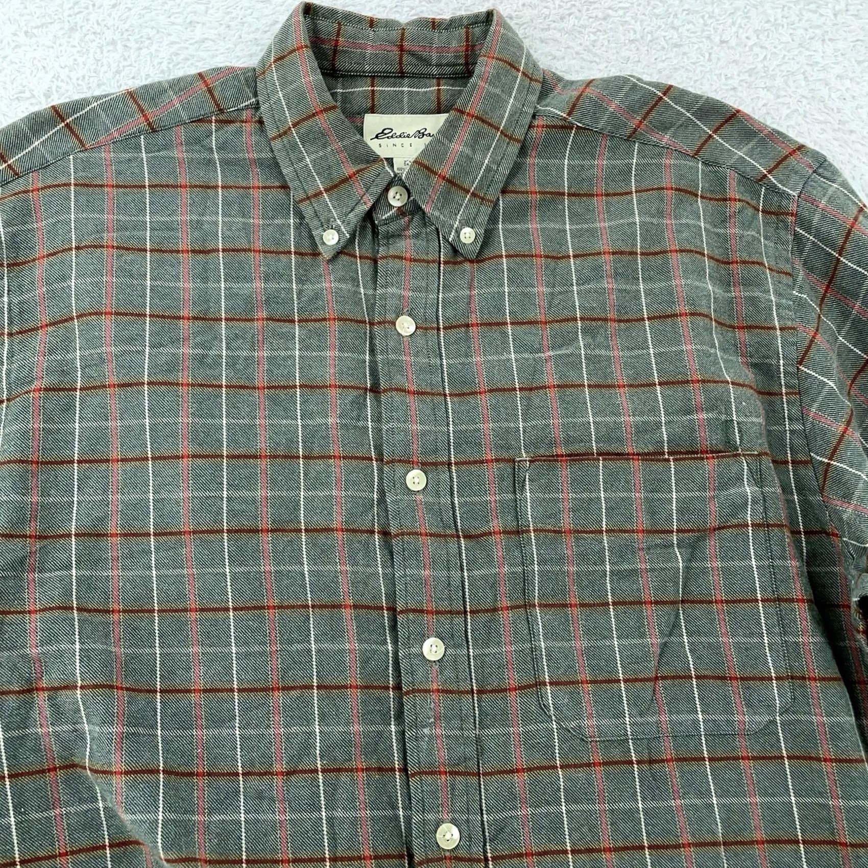 Eddie Bauer Eddie Bauer Shirt Mens Medium Green Gray Plaid Button Down Cotton Long Sleeve Size US M / EU 48-50 / 2 - 2 Thumbnail