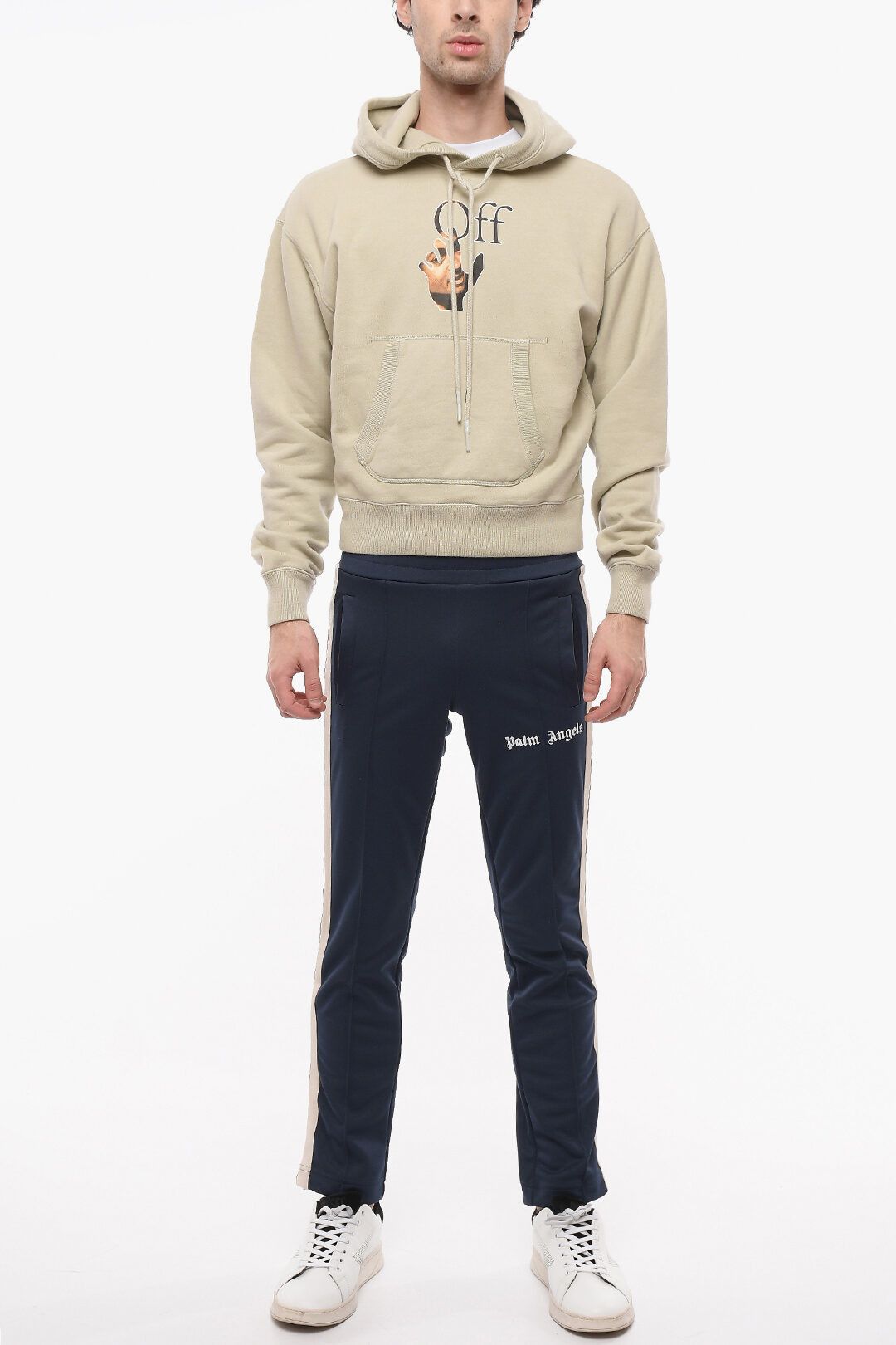 Off-White Beige Caravaggio Hand Logo Hoodie Size US M / EU 48-50 / 2 - 4 Thumbnail