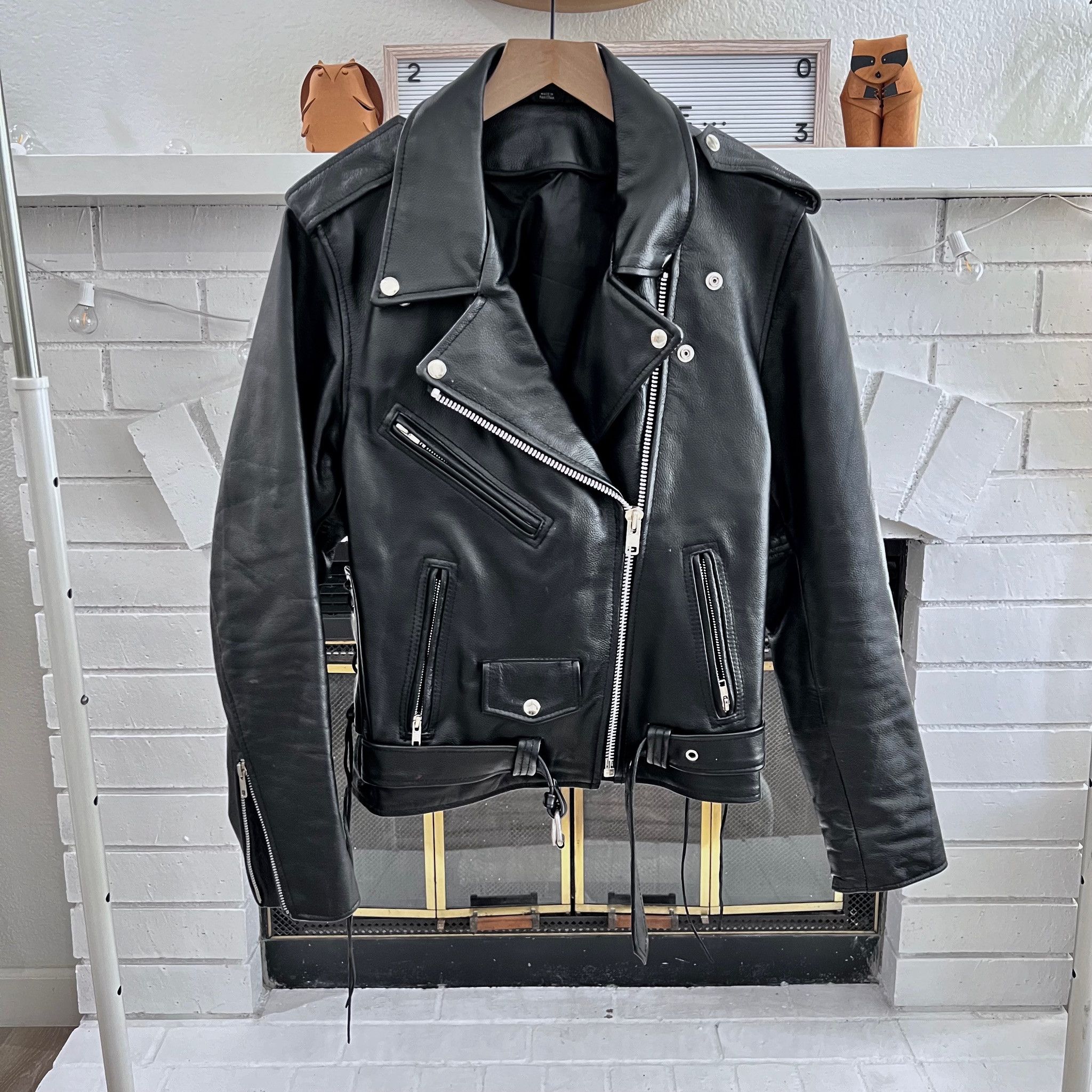 Custom of Design Hand Painted Leather Biker Jacket