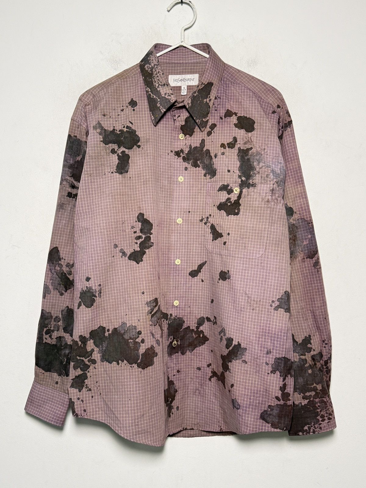 Yves Saint Laurent Vintage Yves Saint Laurent punk grunge painters shirt Size US XL / EU 56 / 4 - 1 Thumbnail