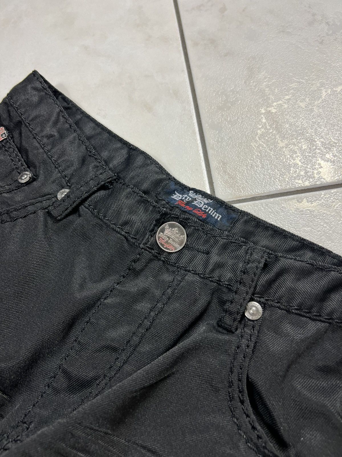 True Religion Vintage Dirty Denim y2k creased crumpled pants zip trousers Size US 32 / EU 48 - 10 Thumbnail