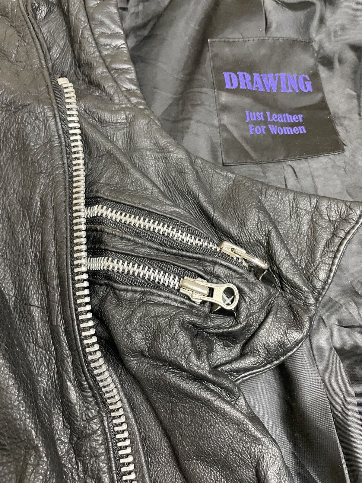 Japanese Brand × Vintage Drawing Just Leather Japanese Brand Leather Jackets Size M / US 6-8 / IT 42-44 - 9 Thumbnail