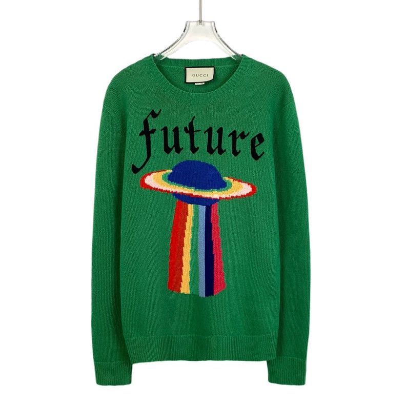 Gucci Gucci Green letter planet inlaid wool round-neck long-sleev Size US S / EU 44-46 / 1 - 1 Thumbnail