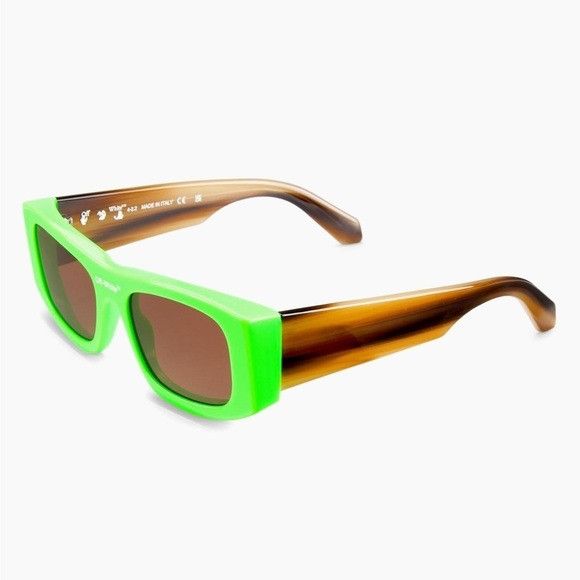 Off-White Off-White Lucio Sunglasses Green Brown Size ONE SIZE - 1 Thumbnail