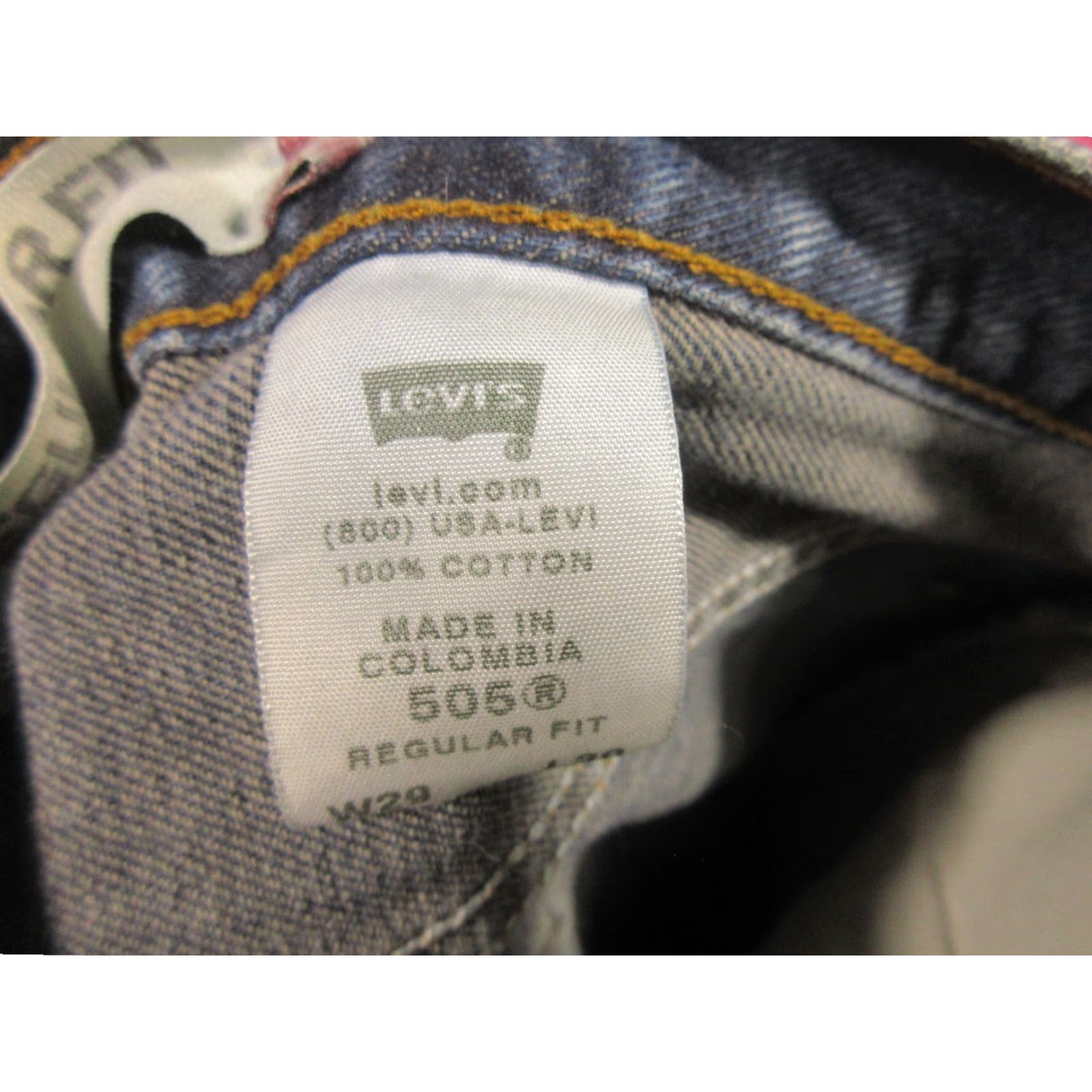Levi's Levi's 505 Jeans 29x30 Medium Blue Denim Regular Straight Jeans Men Slim Comfort Pockets Belt Loops 5-Pocket Denim Zip Size US 29 - 3 Thumbnail