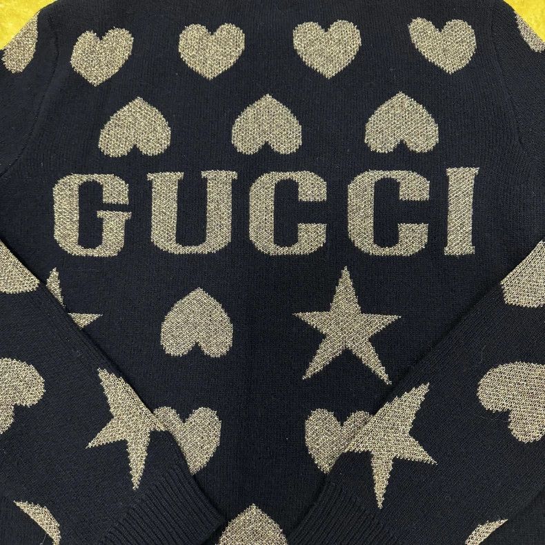 Gucci GucciGolden letter pattern design wool long-sleeved pullove Size US M / EU 48-50 / 2 - 5 Thumbnail