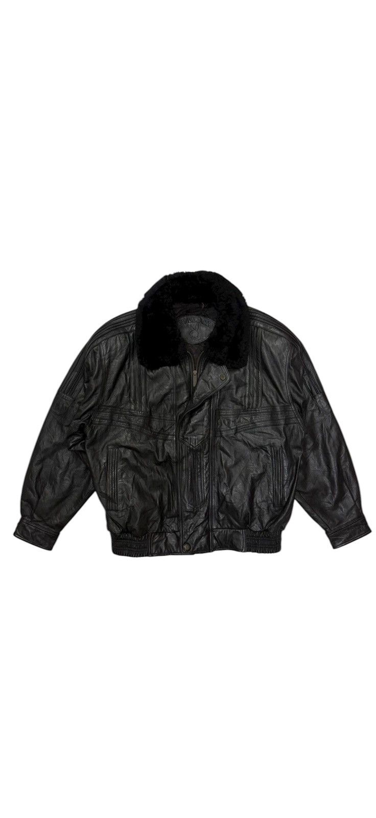 Playboy VTG PLAYBOY Bomber Leather Jacket With Fur Size US L / EU 52-54 / 3 - 1 Thumbnail
