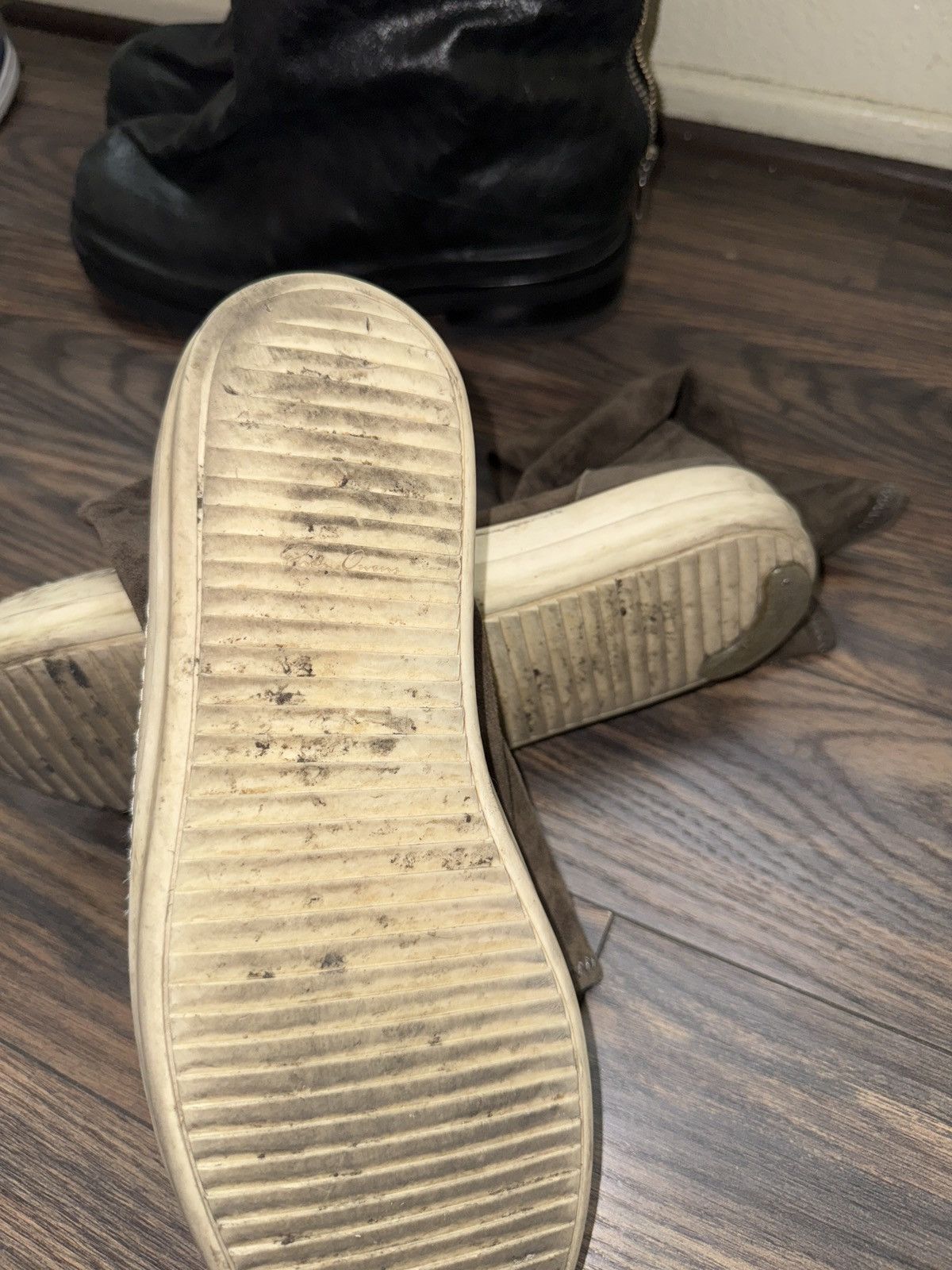 Rick Owens FW16 ‘MASTODON’ Dark Dust Suede Sock Ramones Size US 10 / EU 43 - 4 Thumbnail