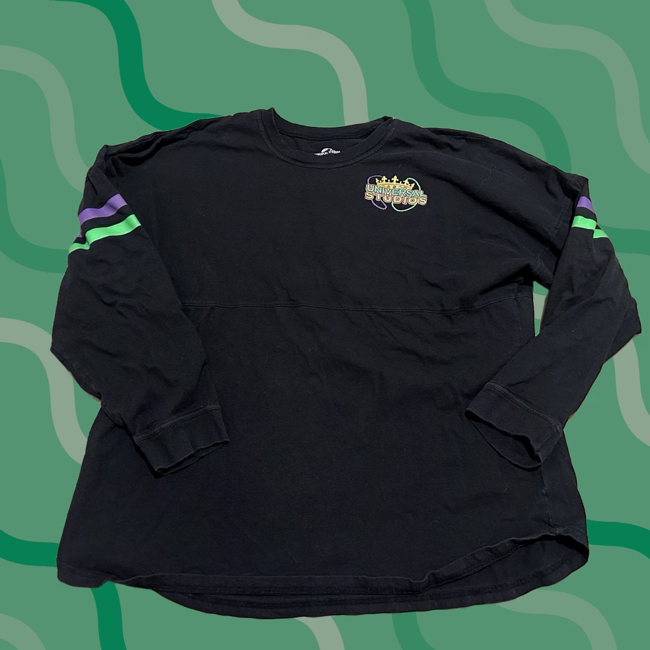 Vintage Universal Studios Mardi Gras Shirt Mens 3XL Black Long Sleeve New Orleans Music Size US XXL / EU 58 / 5 - 1 Thumbnail