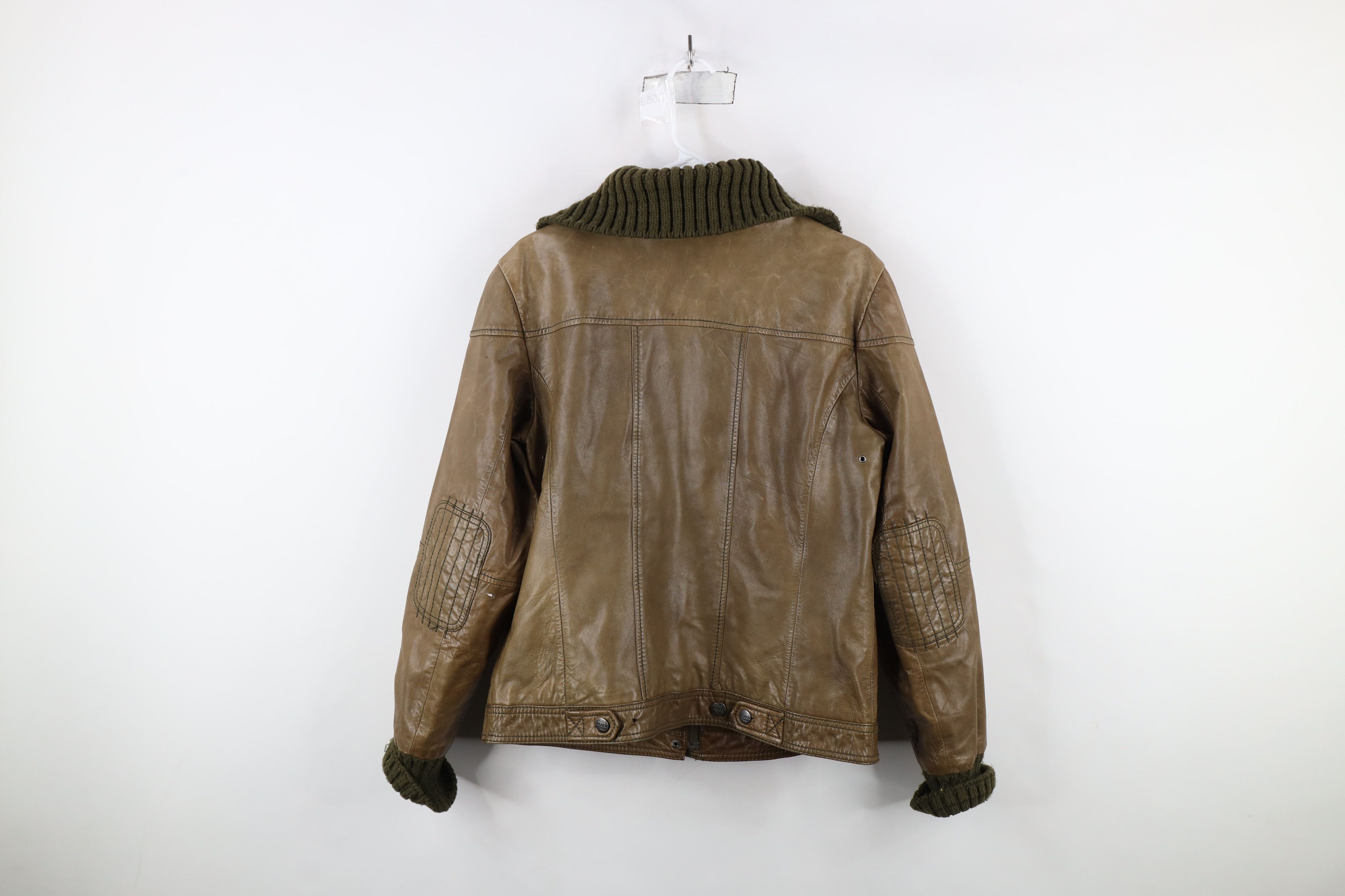Eddie Bauer × Vintage Vintage Eddie Bauer Soft Lamb Leather Bomber Jacket Green Size L / US 10 / IT 46 - 14 Thumbnail