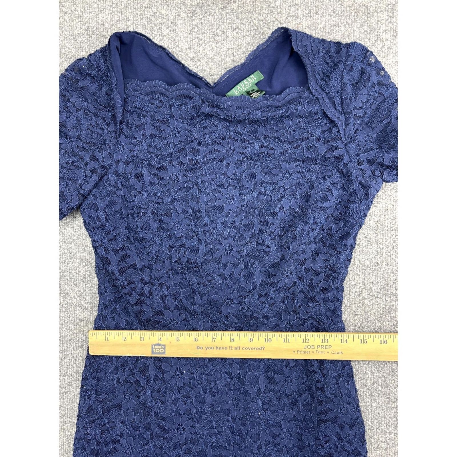 Ralph Lauren Lauren Ralph Lauren Dress Womens 8 Blue Lace 3/4 Sleeve Sheath Party Cocktail Size M / US 6-8 / IT 42-44 - 5 Thumbnail