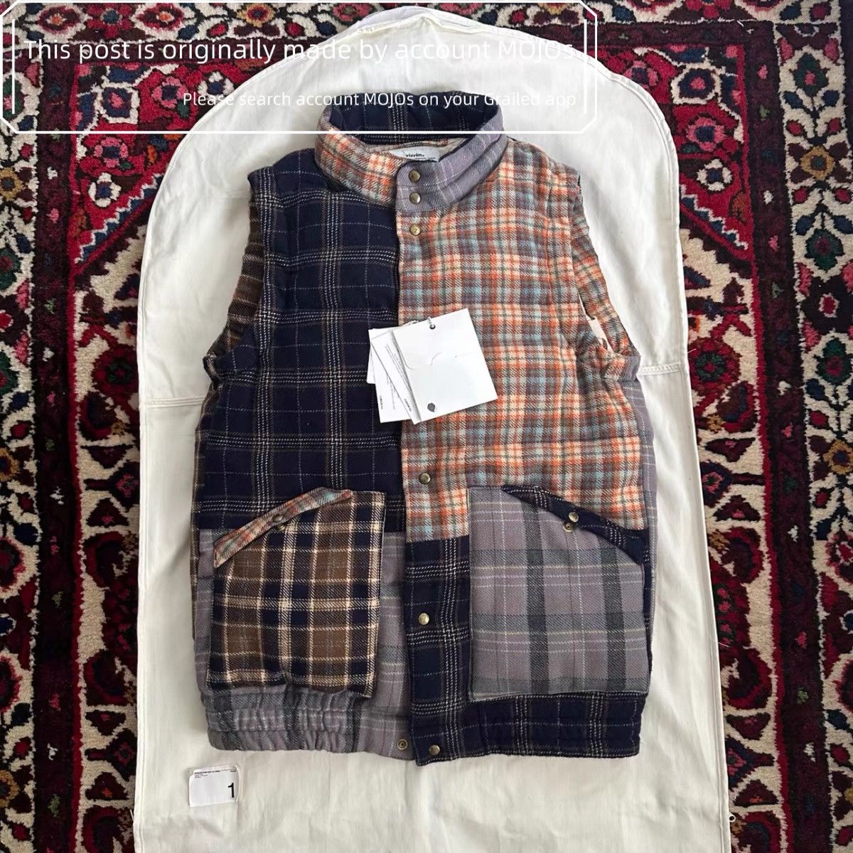 Visvim [L] Visvim 18AW WAWONA DOWN VEST (W/LI NEP TWEED) Navy