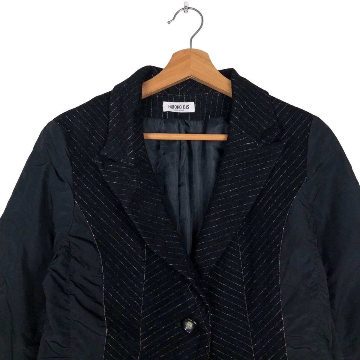 Hiroko Koshino Homme 🔥Vintage Cropped Biker Jacket Double Collar Hiroko Bis Size US M / EU 48-50 / 2 - 3 Thumbnail