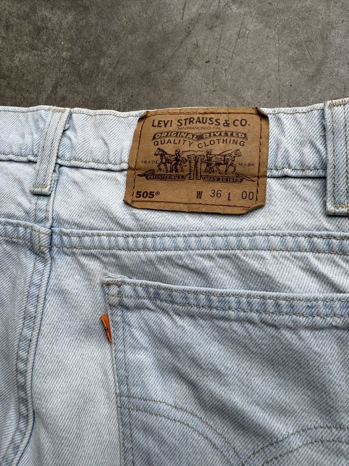 Levi's Vintage 90’s/00’s Levi’s 505 Orange Tab Light Wash Jorts Size US 34 / EU 50 - 2 Thumbnail