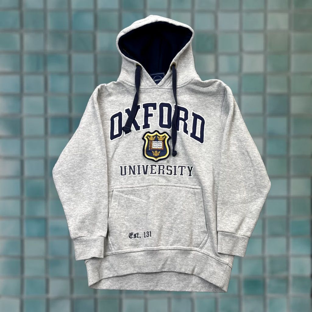 Logo 7 VINTAGE? Oxford University Hoodie Mens XS Gray Official Classic Embroidered Logo Size US XS / EU 42 / 0 - 1 Thumbnail