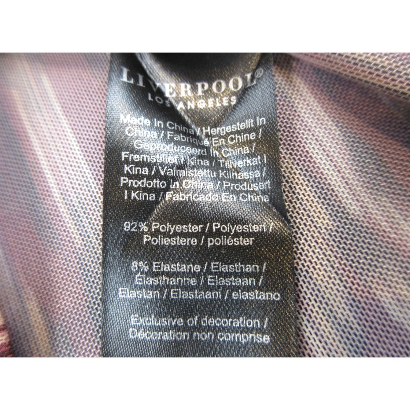 Vintage Liverpool Women's Brown Red Geometric Long Sleeve Button Up Blouse Stretch XS Size XS / US 0-2 / IT 36-38 - 6 Thumbnail