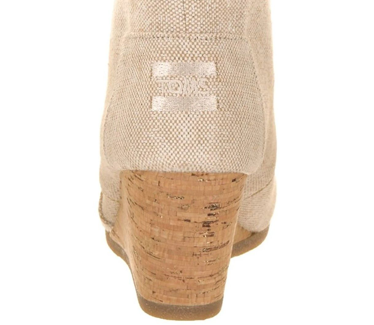 Toms TOMS Wedge Closed Toe Beige Canvas Booties Size Women's 7 Size US 7 / IT 37 - 5 Thumbnail
