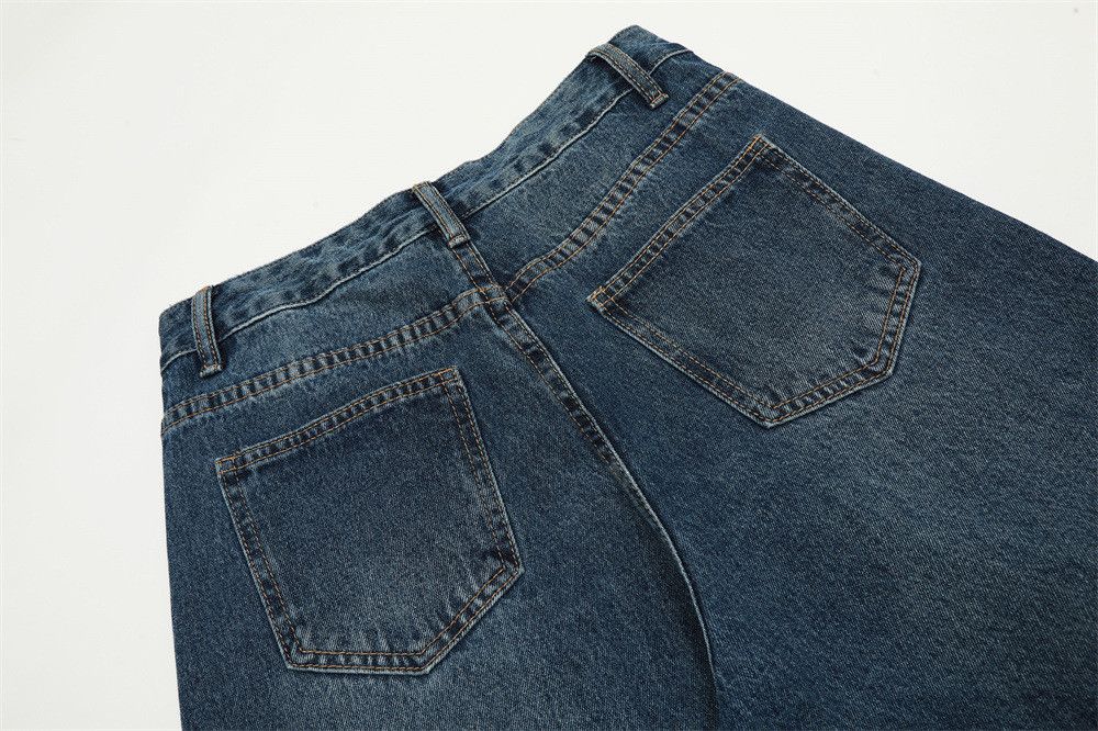 Japanese Brand × Jean Men's loose workwear stitching straight cutaway jeans Size US 32 / EU 48 - 4 Thumbnail