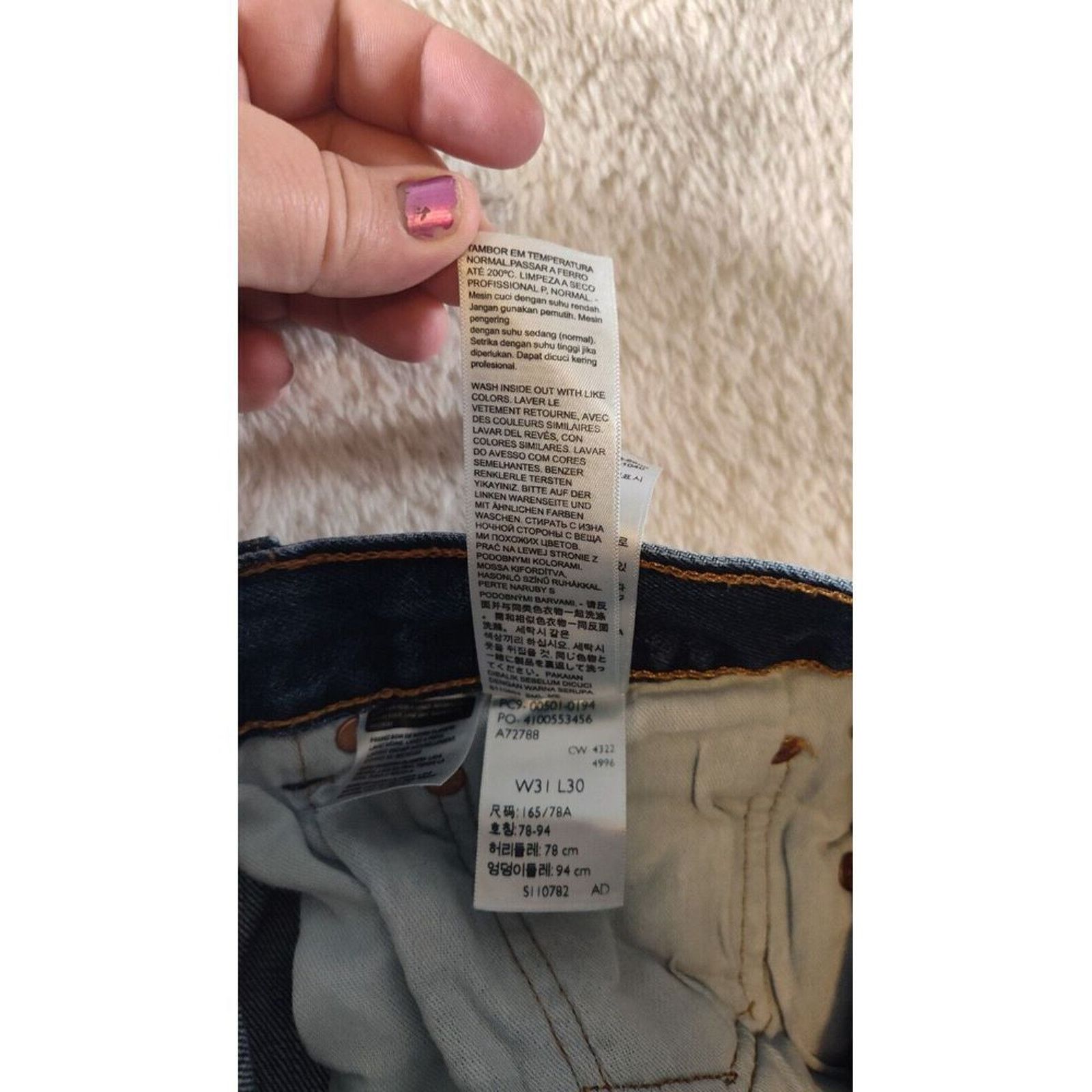 Levi's Levis Jeans Mens 31x30 Blue 501 Straight Button Fly Western Size US 31 - 12 Thumbnail