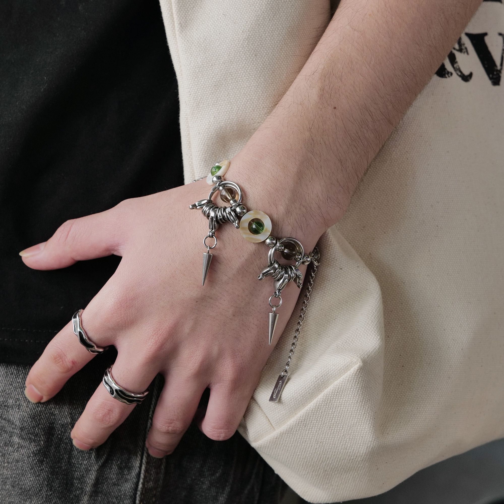 Jewelry Hip-hop Bracelet Y2K Punk Chain Gotch Bracelets Chains Size ONE SIZE - 1 Thumbnail