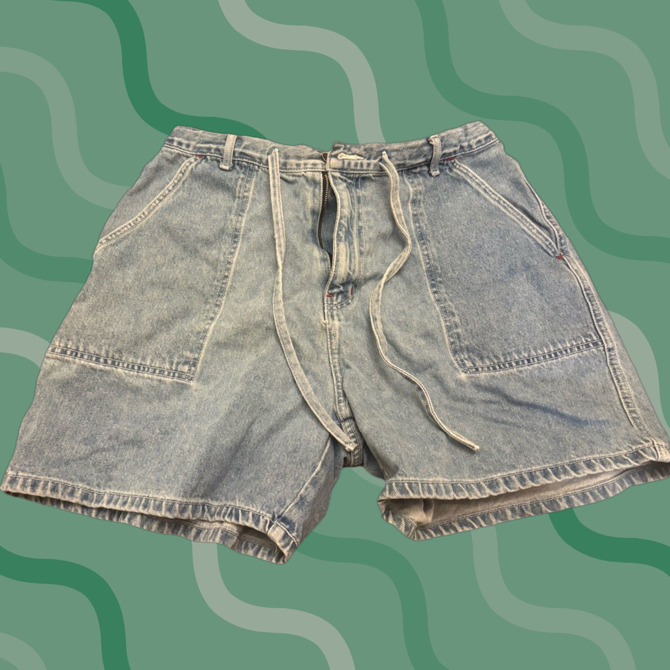 Denime Venezia DENIM JEANS Shorts WOMENS 14 BLUE DENIM Pocket 5-Pocket Design Flat Front Jeans Style Mens Womens Size 36" / US 14 / IT 50 - 1 Thumbnail