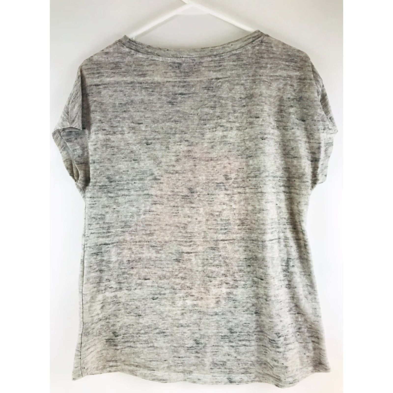 Nicole Miller Nicole Miller T-Shirt Women's Medium Gray Cap Sleeve Floral Rose Print Size M / US 6-8 / IT 42-44 - 2 Thumbnail