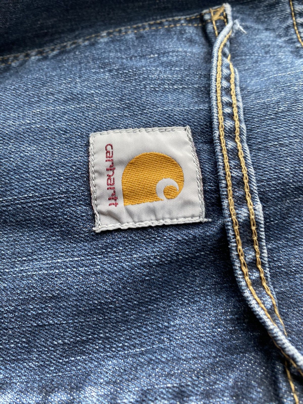 Carhartt × Carhartt Wip × Vintage 90s Carhartt Blue Washed Work Wip Jeans mens 33 Size US 33 - 6 Thumbnail