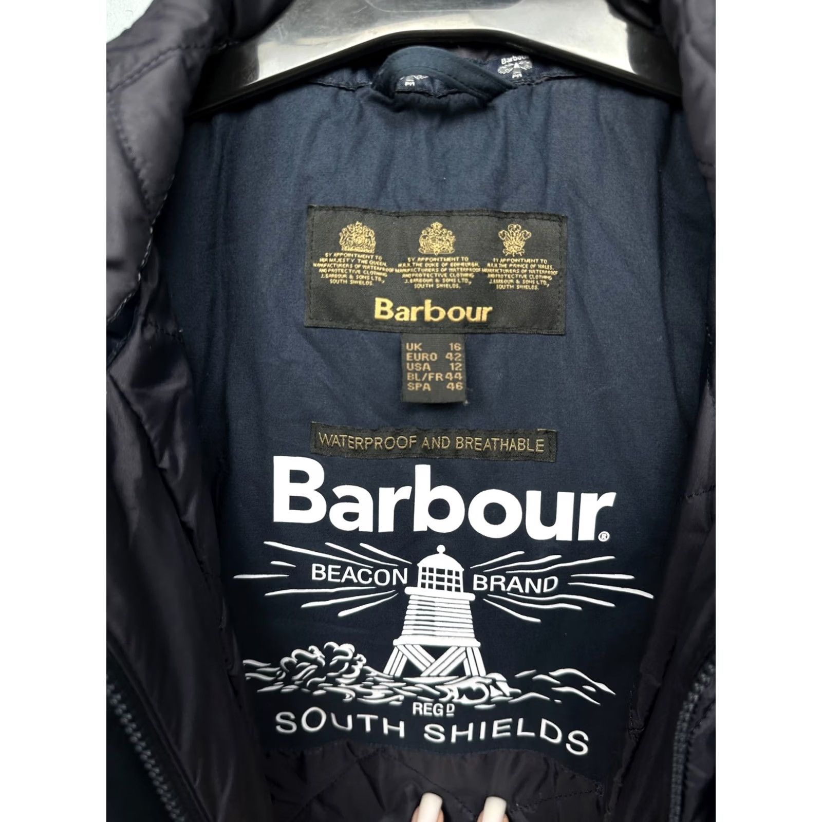 Barbour Barbour Mast Waterproof Jacket Womens XL UK 16 Blue Barbour Mast Jacket Womens XL Blue Waterproof 90s? Size XL / US 12-14 / IT 48-50 - 3 Thumbnail