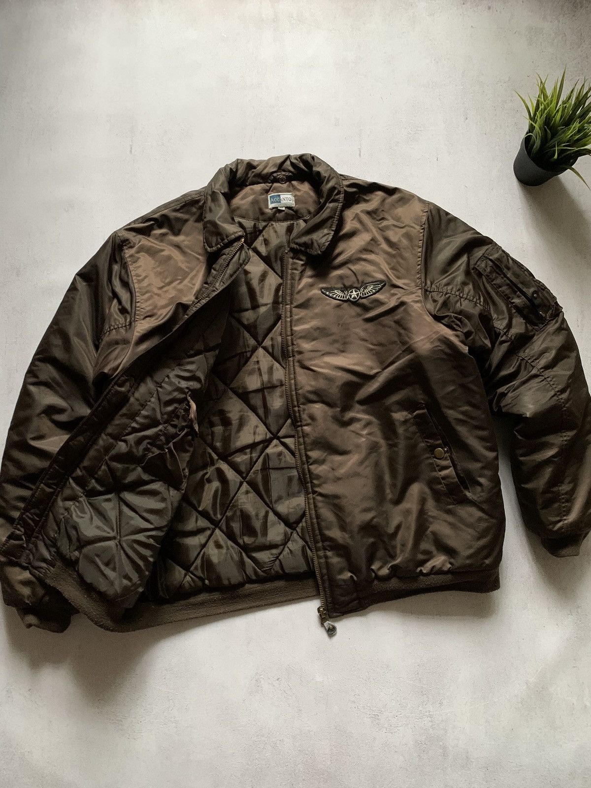 Vintage Vintage Bomber Jacket MA-1 Aviator Brown Baggy 90s Size US XXL / EU 58 / 5 - 6 Thumbnail
