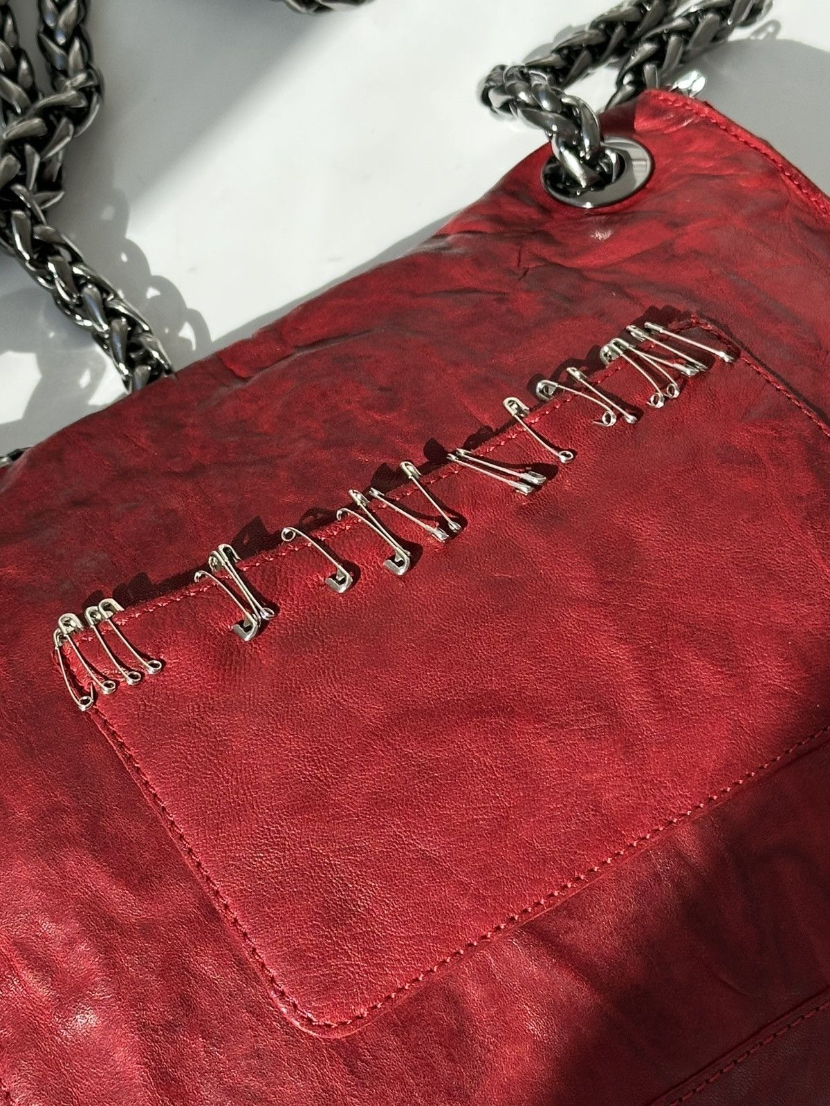 Balmain BALMAIN by Decarnin SS2011 Safety Pin Red Leather Bag runway Size ONE SIZE - 15 Thumbnail