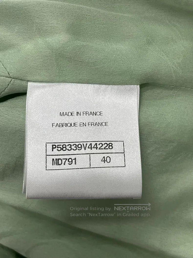 Other Chanel Green tweed silver rolled-edge four-pocket jacket Size S / US 4 / IT 40 - 5 Thumbnail