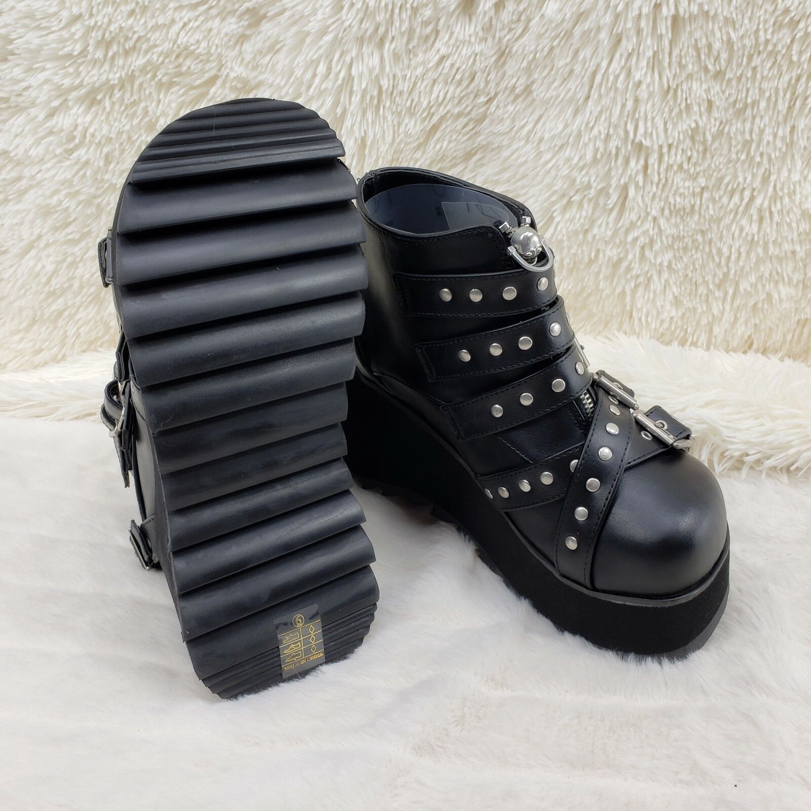 Other DEMONIA Scene 30 Black Platform Goth Punk Ankle Boots NY (U Size US 9 / IT 39 - 7 Thumbnail