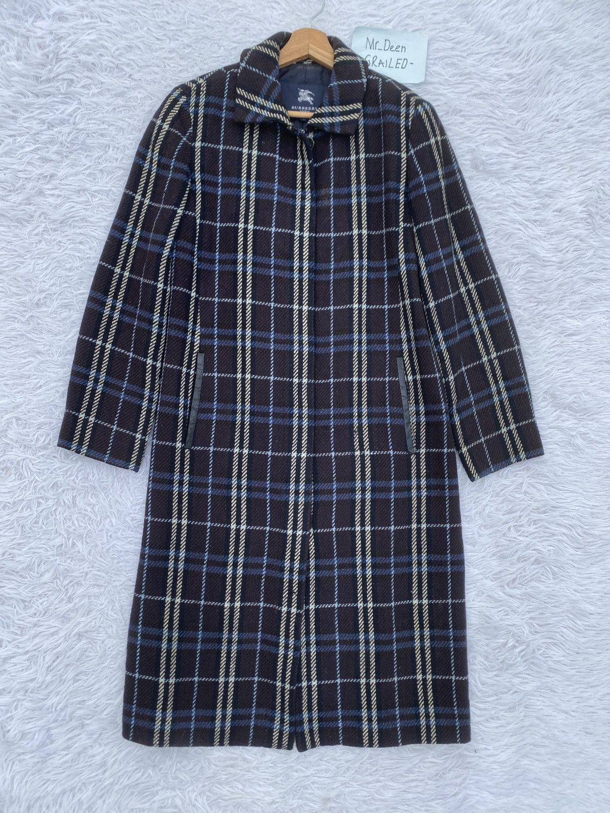 Burberry Rare Vintage Burberry Wool Checkered Long Coat/ Jacket Size 34R - 1 Thumbnail