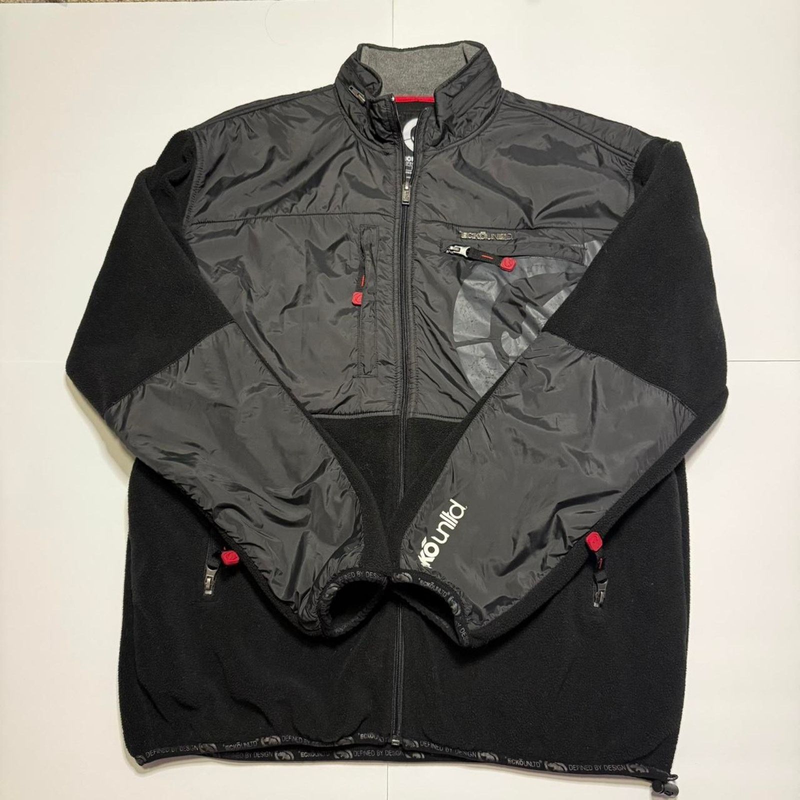 Ecko Unltd. Ecko Unlimited Mens Sz Large Black Fleece Jacket Windbreaker Size US L / EU 52-54 / 3 - 2 Thumbnail