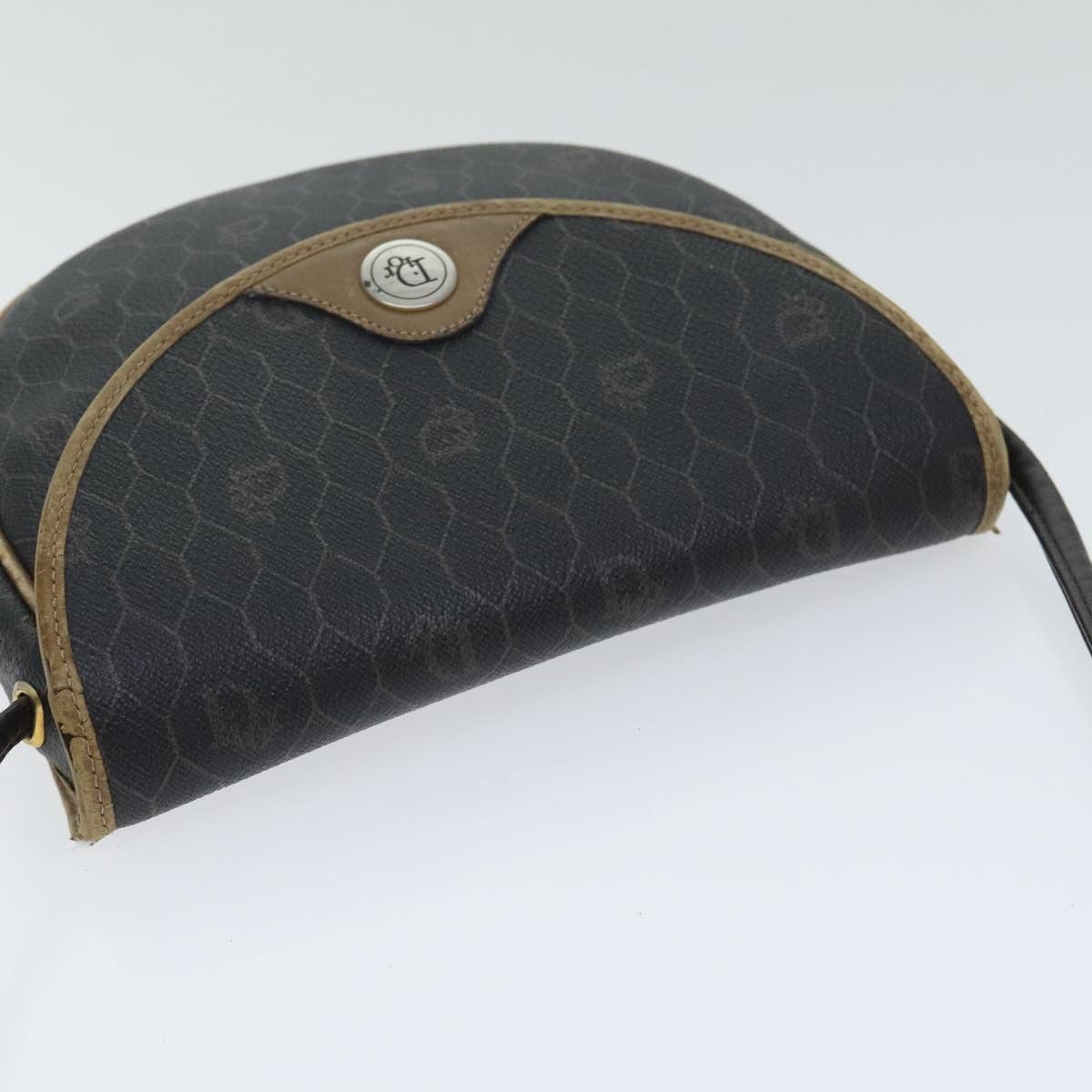 Dior DIOR Honeycomb Canvas Shoulder Bag Leather Black Gold Size ONE SIZE - 6 Thumbnail
