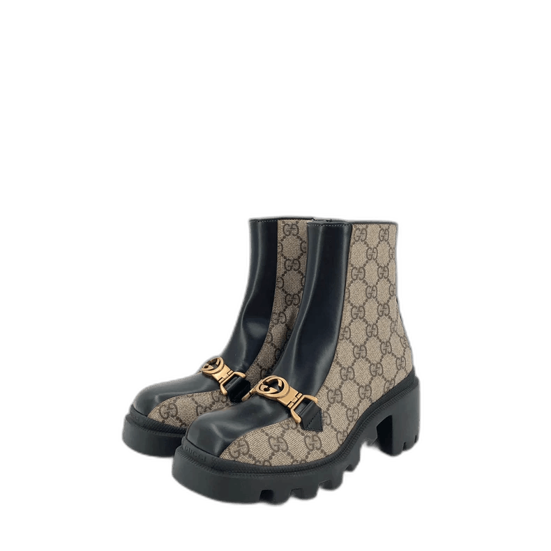 Gucci Gucci Brown Logo Casual Short Martin Boots Size US 4 / IT 34 - 1 Thumbnail