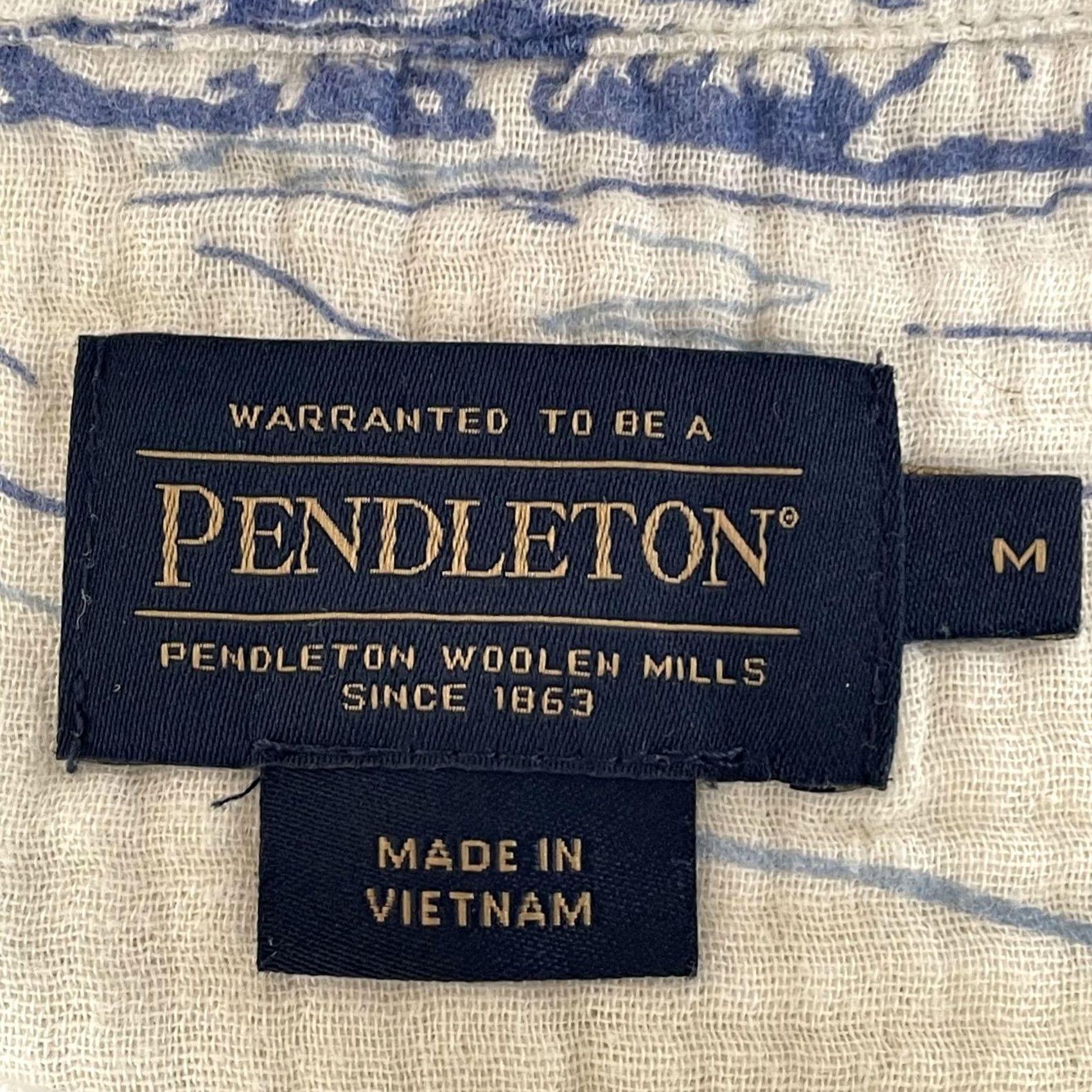 Pendleton VINTAGE Pendleton Shirt Womens Medium White Blue Cotton Gauze Short Sleeve Resort Size M / US 6-8 / IT 42-44 - 2 Thumbnail