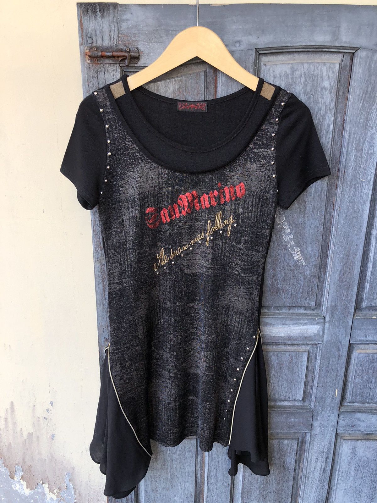 Vintage San Marino Japanese Double Layer Studded Gothic Dark Style Size L / US 10 / IT 46 - 14 Thumbnail